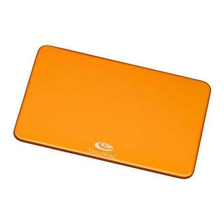 Teslaplatte - Visitenkarte orange