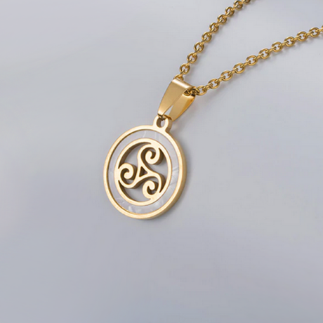 Keltische Spirale - gold mit Perlmutteinlage